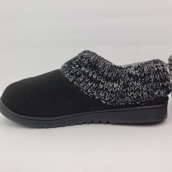 Family Fairy Womens Size L 9-10 Black Cotton Knitted Slip On Memory Foam Slipper - Picture 3 of 9